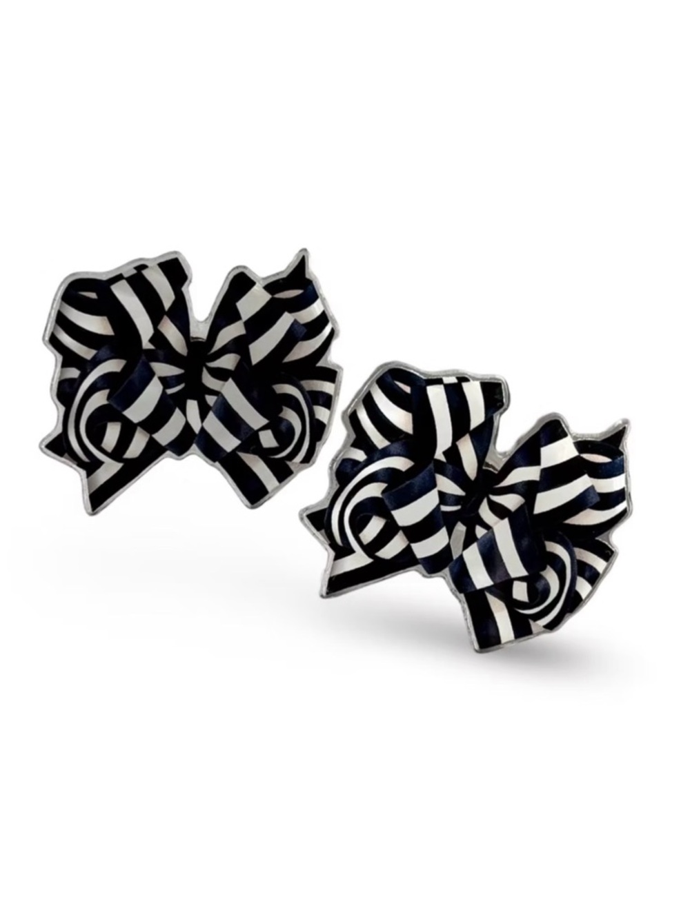 NIB : Brooke Bow Acrylic Studs - Black